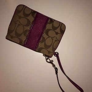 Pink Coach Wristlet